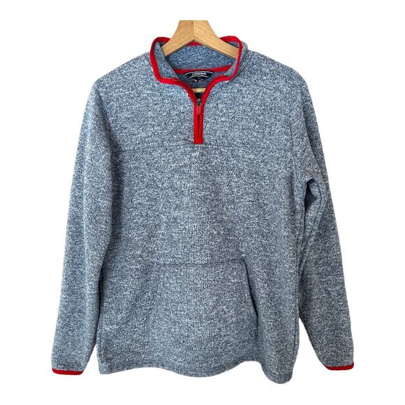 Lands End Fleece Sweater Pullover Quarter Zip XL 18-20 Girls Boys Kids Youth - Picture 1 of 8